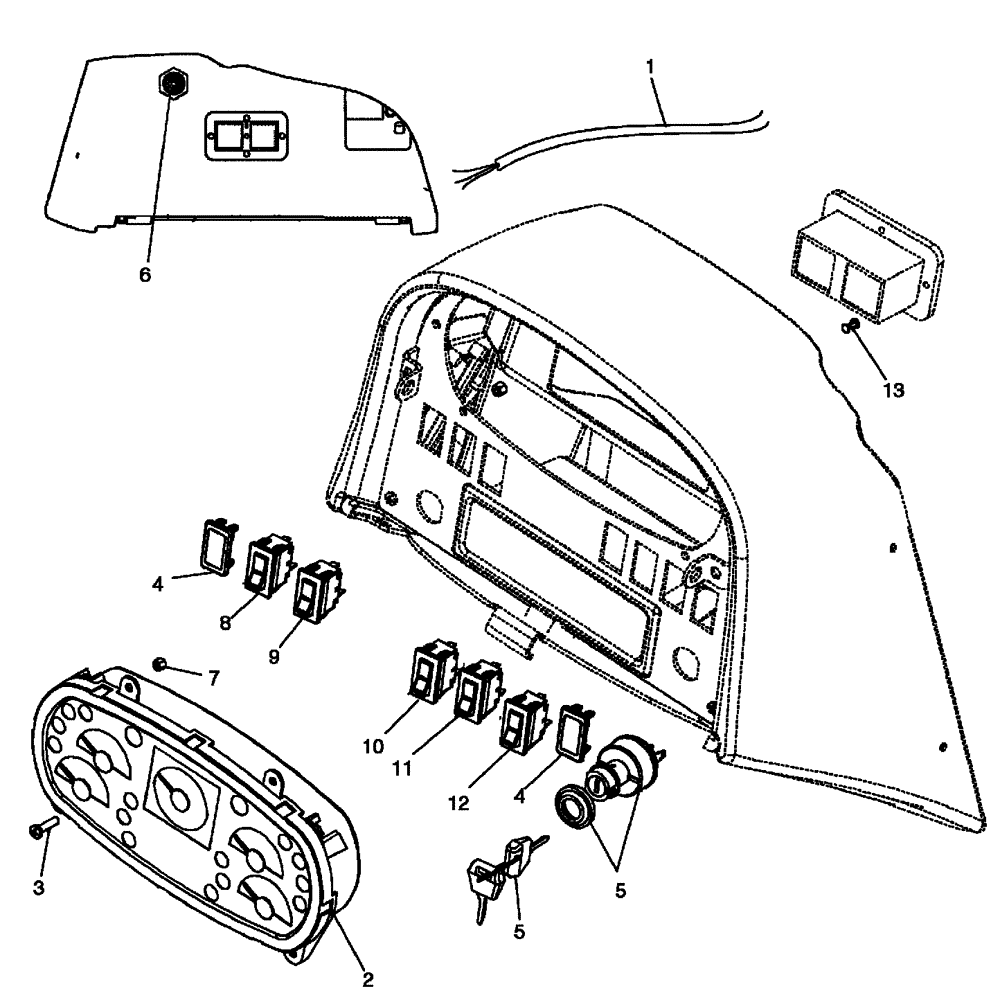 Схема запчастей Case 650L - (55.418.01) - HARNESS, FRONT CONSOLE AND SWITCHES - CANOPY, ROPS (55) - ELECTRICAL SYSTEMS