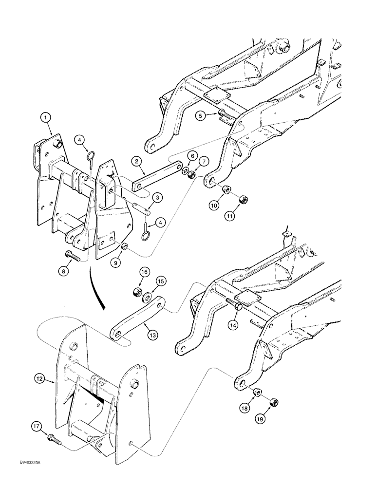 Схема запчастей Case 480F - (9-070) - THREE-POINT HITCH FRAME AND MOUNTING PARTS (09) - CHASSIS/ATTACHMENTS