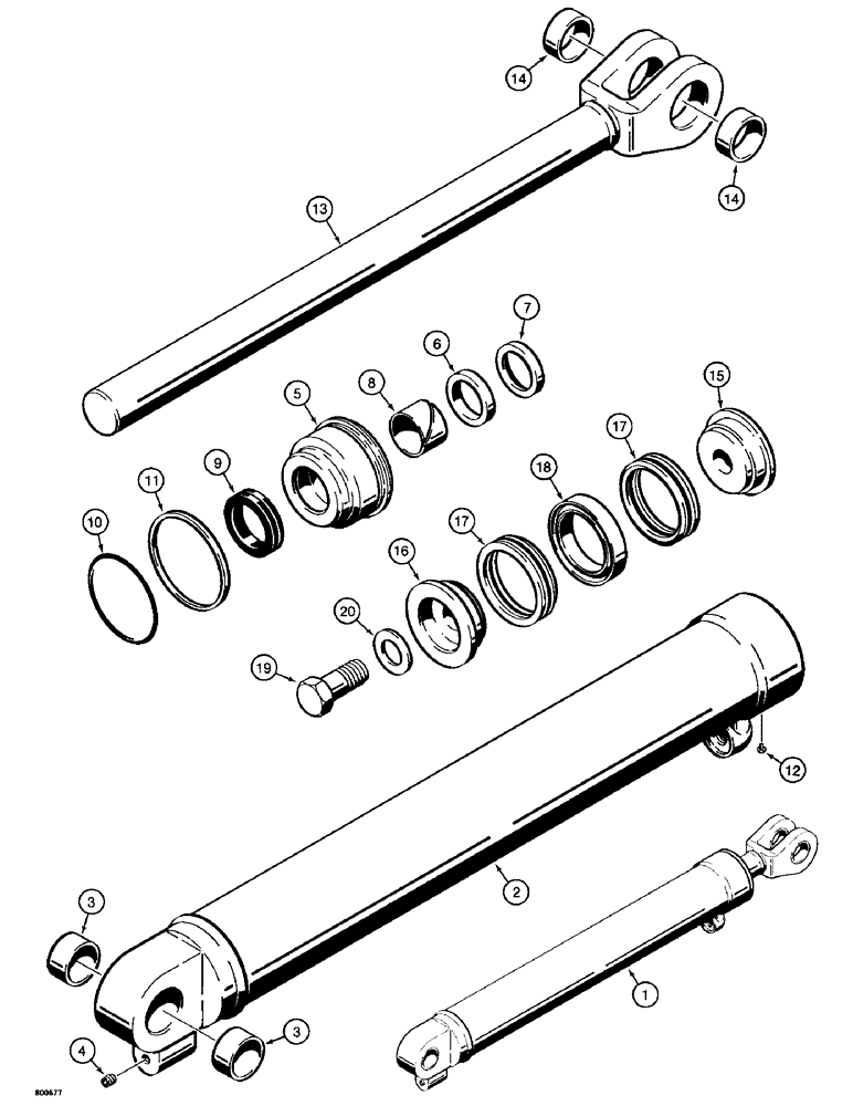 Схема запчастей Case 780 - (406) - G103498 LOADER LIFT CYLINDER, USED ON TRACTOR SN 5502461 AND AFT (08) - HYDRAULICS