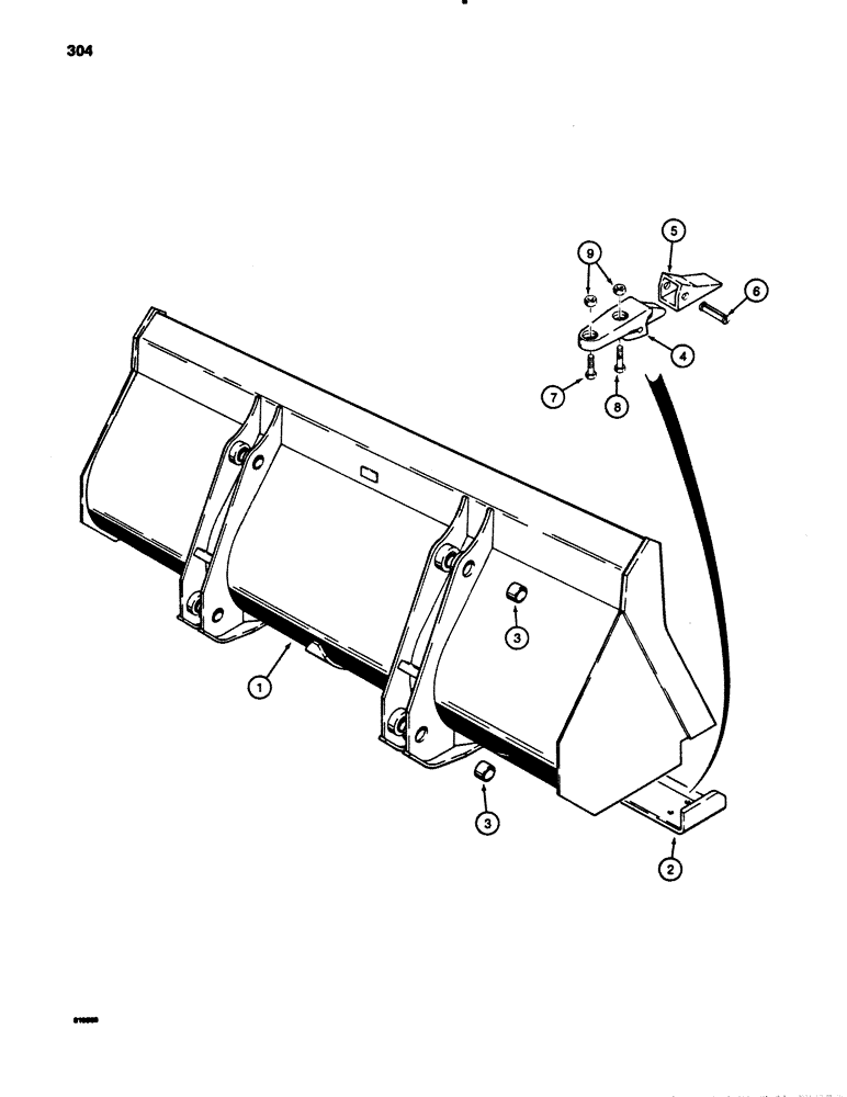 Схема запчастей Case 780B - (304) - LOADER BUCKETS, 1-3/4 CUBIC YARD (1.3 CUBIC METRE) LOADER BUCKET (09) - CHASSIS/ATTACHMENTS