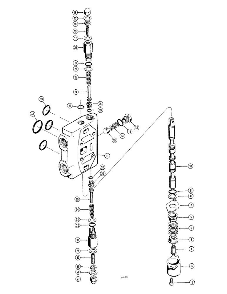 Схема запчастей Case 680CK - (378) - BACKHOE CONTROL VALVE, D47624 AND L33847 BOOM SECTION (35) - HYDRAULIC SYSTEMS