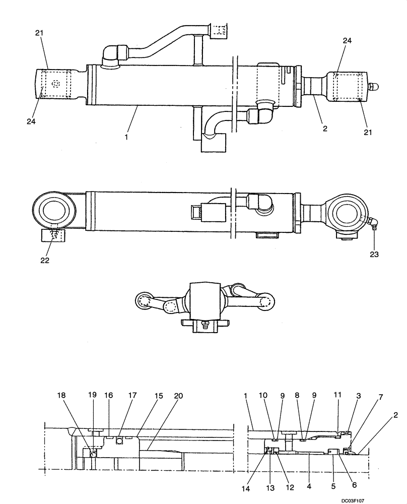 Схема запчастей Case CX14 - (08-50[00]) - CYLINDER ASSY, BOOM (08) - HYDRAULICS