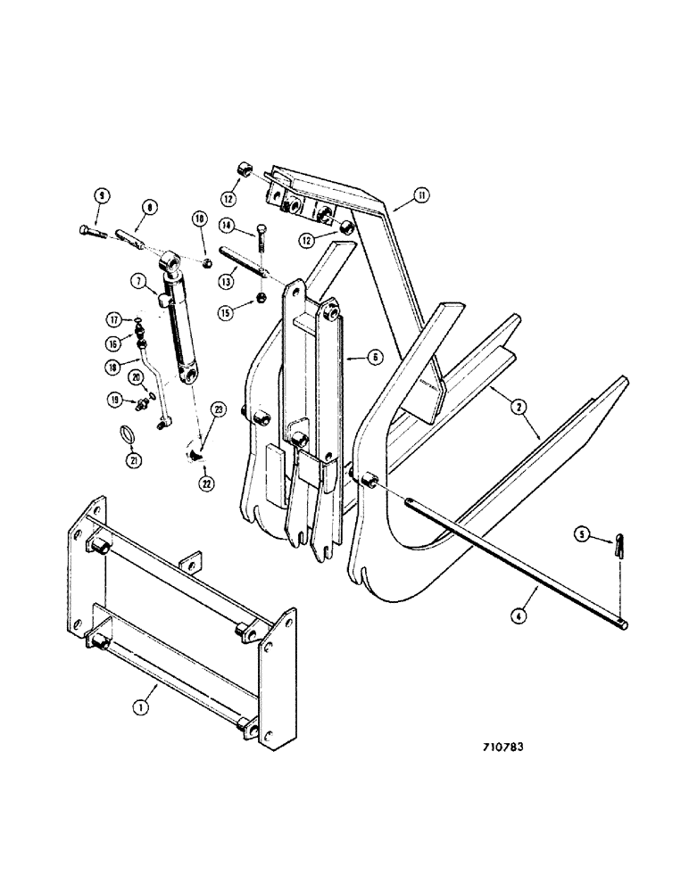 Схема запчастей Case 35 - (030) - GRAPPLE ATTACHMENT USED WITH LOGGING OR PALLET FORKS 