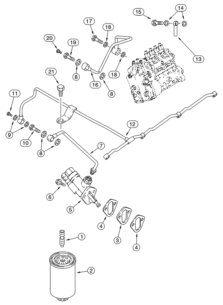 Схема запчастей Case 85XT - (03-09) - FUEL FILTER PUMP, TRANSFER NORTH AMERICA JAF0236484 - 4-390 EMISSIONS CERTIFIED ENGINE (03) - FUEL SYSTEM