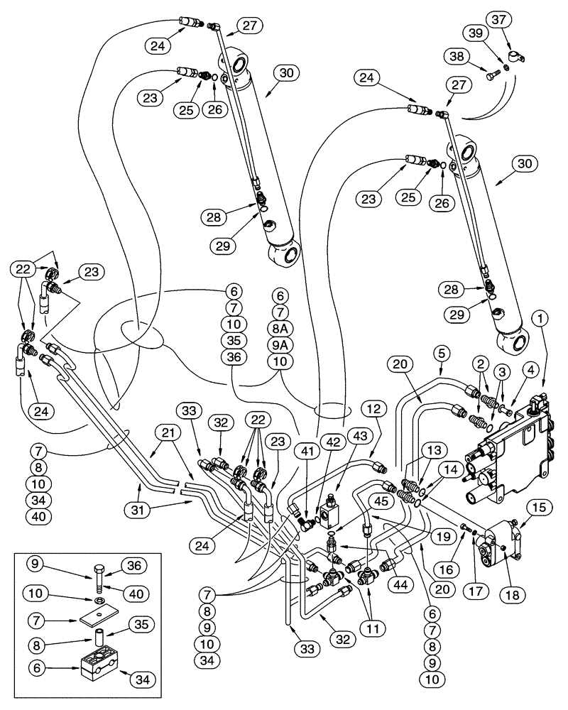 Схема запчастей Case 95XT - (08-03) - HYDRAULICS, LOADER BUCKET (NORTH AMERICA -JAF0311356 / EUROPE -JAF0274359) (08) - HYDRAULICS