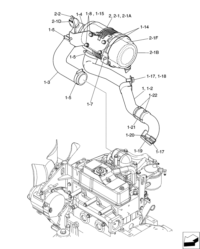 Схема запчастей Case CX31B - (01-015[00]) - CLEANER ASSY, AIR, CAB (10) - ENGINE