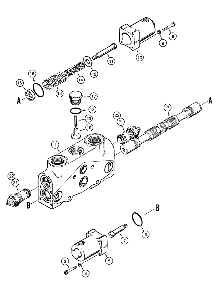 Схема запчастей Case 721C - (08-28) - VALVE SECTION - LOADER BUCKET TILT (08) - HYDRAULICS