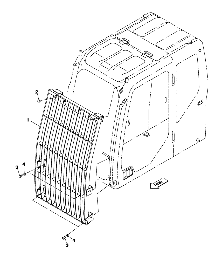 Схема запчастей Case CX470C - (09-044-00[01]) - CAB GUARD - FRONT (05.1) - UPPERSTRUCTURE CHASSIS/ATTACHMENTS