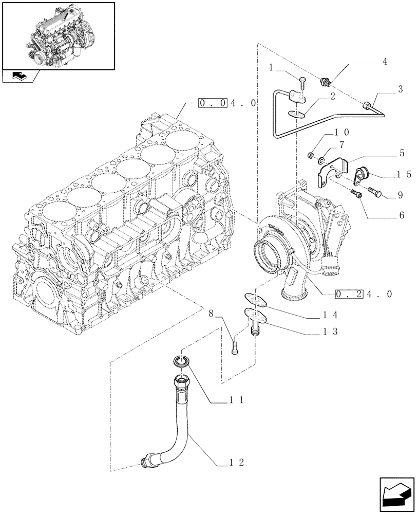 Схема запчастей Case F2CE9684P E007 - (0.30.63) - TURBOBLOWER PIPES (504212384 - 504212386) 