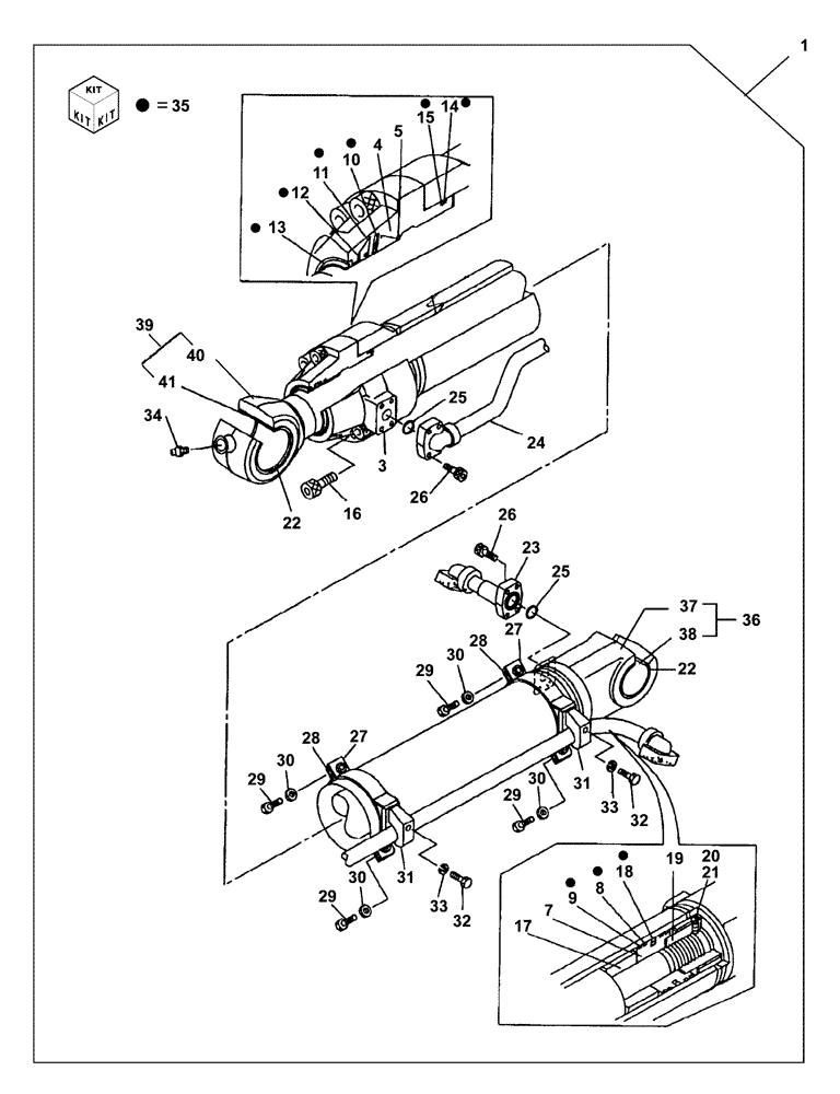 Схема запчастей Case CX470C - (08-303-00[01]) - BUCKET CYLINDER (Aug 16 2011 9:01AM) (07) - HYDRAULIC SYSTEM