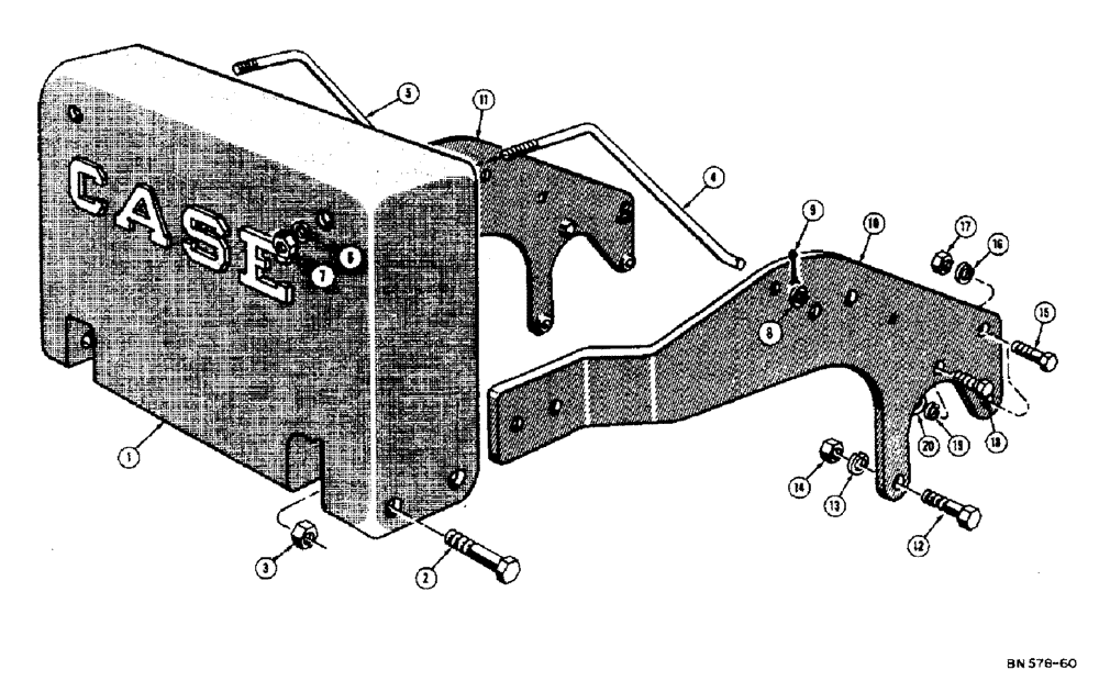 Схема запчастей Case 310D - (110) - REAR COUNTERWEIGHT (WITH P.T.O. AND BELT PULLEY) (05) - UPPERSTRUCTURE CHASSIS