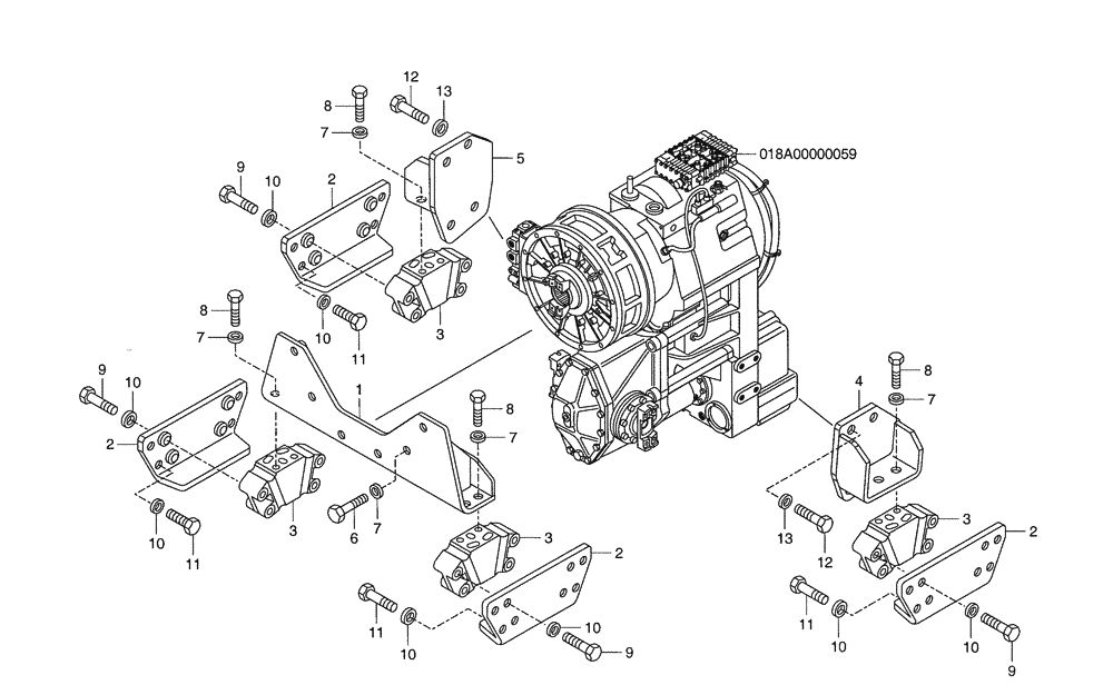 Схема запчастей Case 335 - (18A00000643[001]) - AUTOMATIC TRANSMISSION INSTALLATION (03) - Converter / Transmission