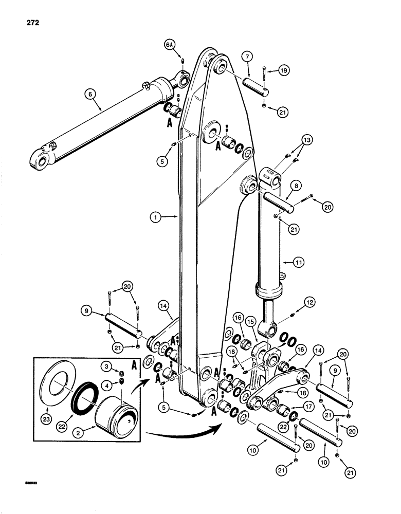 Схема запчастей Case 1280 - (272) - DIPPER (05) - UPPERSTRUCTURE CHASSIS