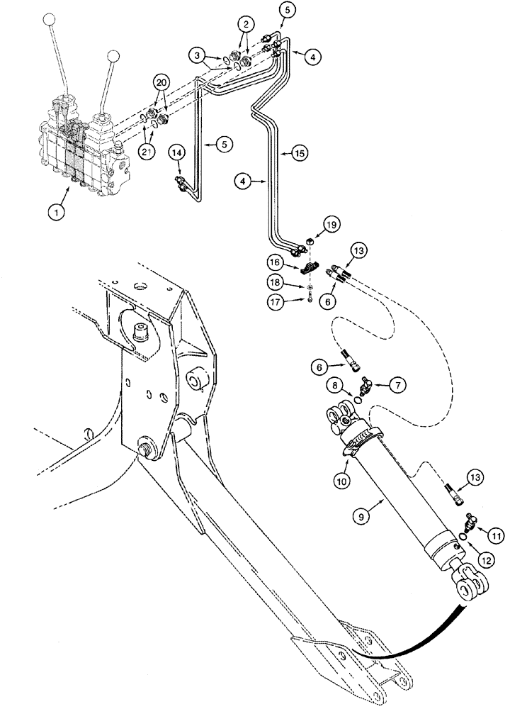 Схема запчастей Case 960 - (08-16) - HYDRAULICS CYLINDER, BACKHOE STABILIZER (08) - HYDRAULICS