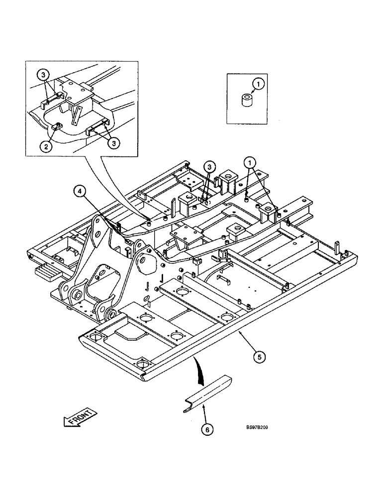 Схема запчастей Case 9045B - (9-006) - TURNTABLE, MODELS WITHOUT LOAD HOLD (09) - CHASSIS