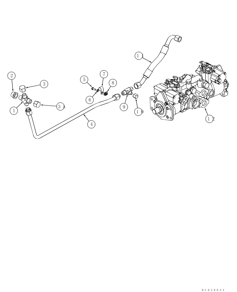 Схема запчастей Case 75XT - (06-02) - HYDROSTATICS - PUMP AND RETURN LINES (06) - POWER TRAIN