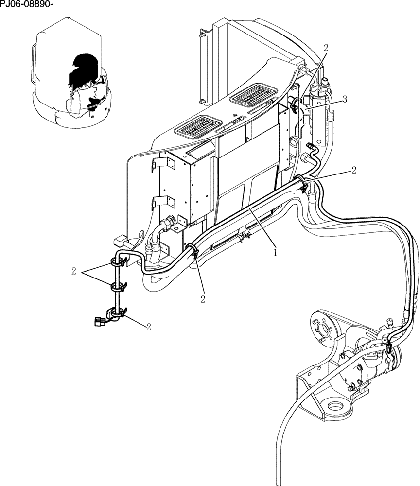 Схема запчастей Case CX50B - (802-01[1]) - HARNESS ASSEMBLY COOLER (50) - CAB CLIMATE CONTROL