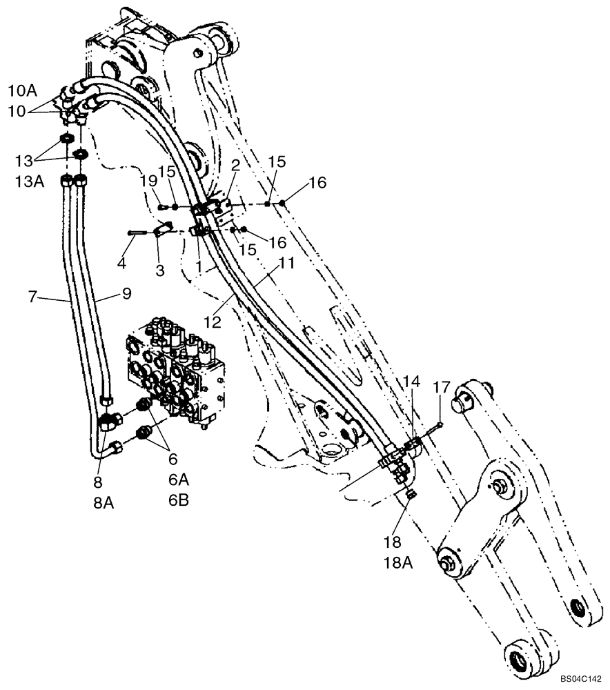 Схема запчастей Case 721D - (08-13A) - HYDRAULICS - LOADER AUXILIARY - FOURTH SPOOL - ( XT LOADER) (08) - HYDRAULICS