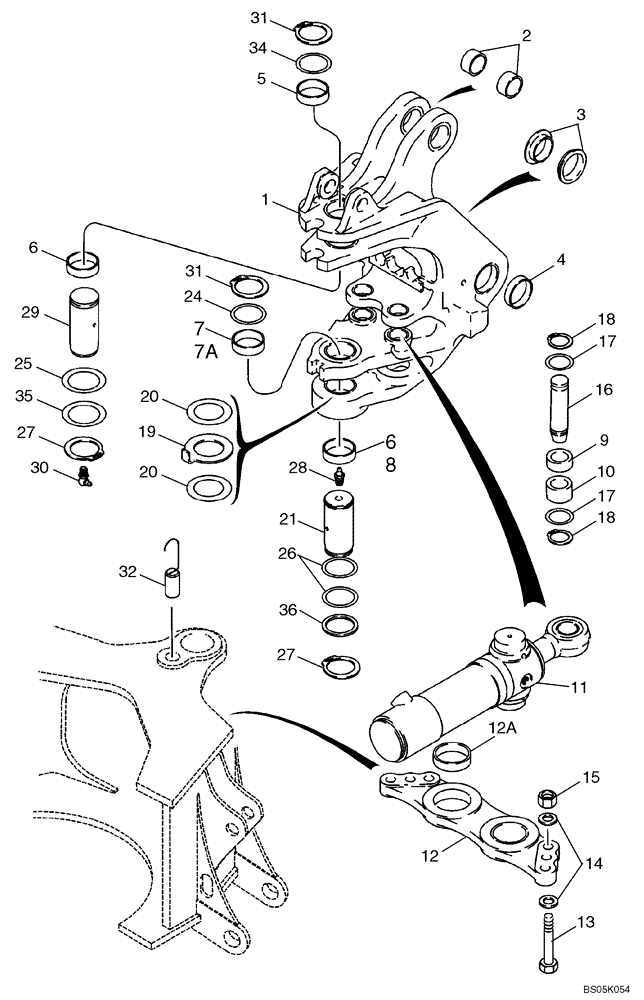 Схема запчастей Case 580SM - (09-23) - BACKHOE - SWING TOWER AND SWING CYLINDERS (09) - CHASSIS/ATTACHMENTS