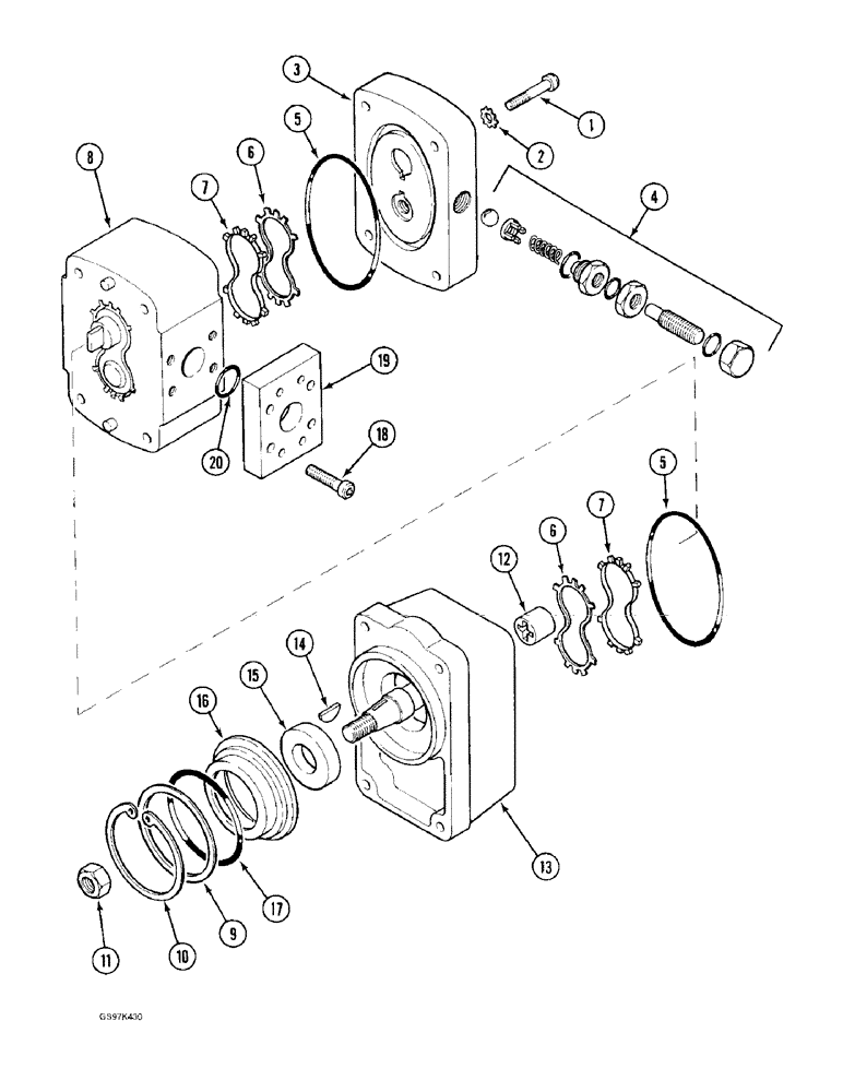 Схема запчастей Case 170C - (8-162) - OIL COOLER FAN MOTOR, MOTOR SERIAL NUMBER 60200000 AND AFTER (08) - HYDRAULICS