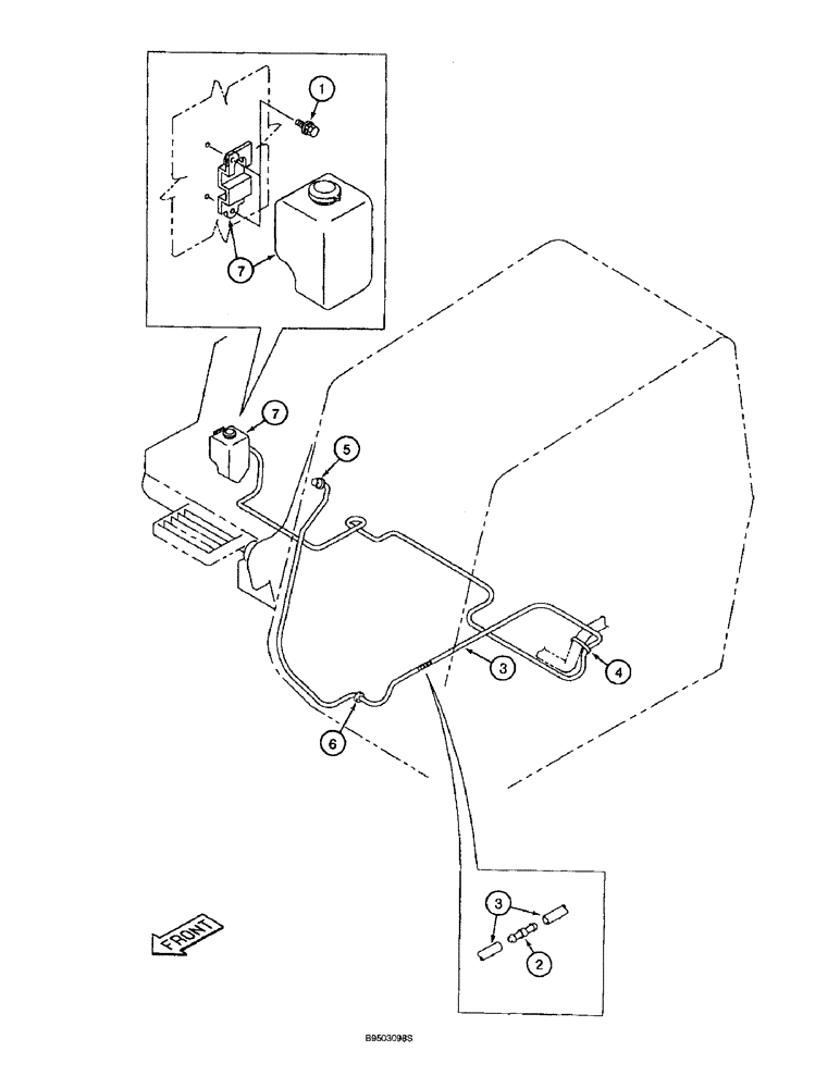 Схема запчастей Case 9060B - (4-36) - WINDSHIELD WASHER (04) - ELECTRICAL SYSTEMS