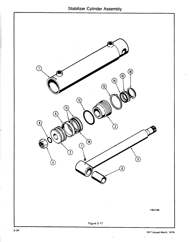 Схема запчастей Case DH7 - (5-34) - STABILIZER CYLINDER ASSEMBLY (35) - HYDRAULIC SYSTEMS