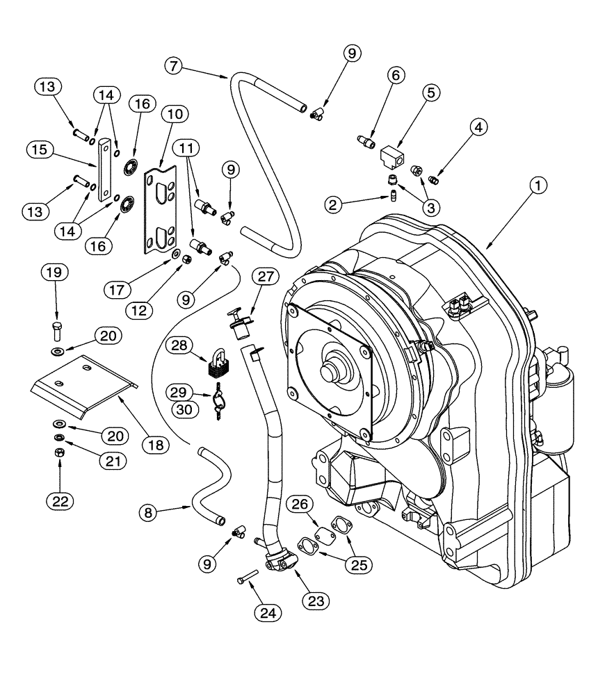 Схема запчастей Case 621C - (06-010) - TRANSMISSION FILL TUBE GAUGE, SIGHT (06) - POWER TRAIN