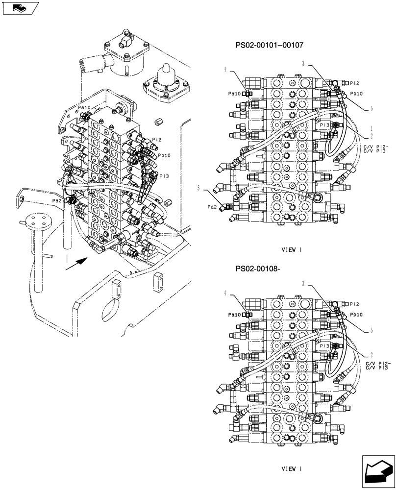 Схема запчастей Case CX55BMSR - (01-041[04]) - CONTROL LINES, MAIN (ROTARY, NIBBLER & BREAKER) (35) - HYDRAULIC SYSTEMS