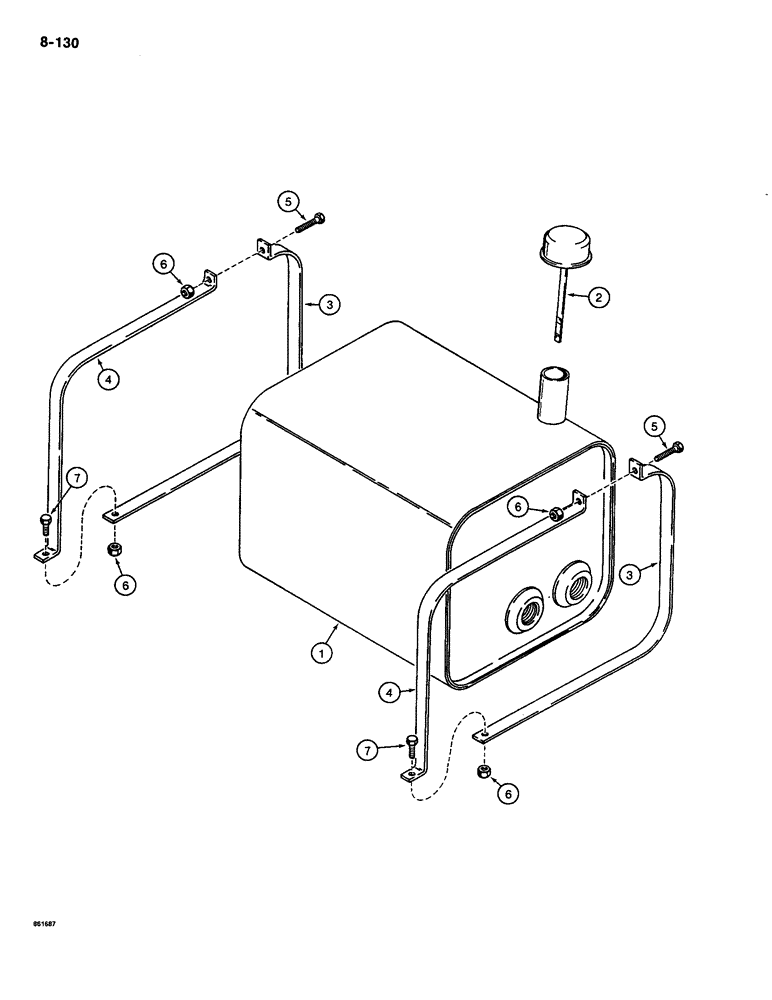 Схема запчастей Case CASE - (8-130) - HYDRAULIC OIL RESERVOIR (08) - HYDRAULICS