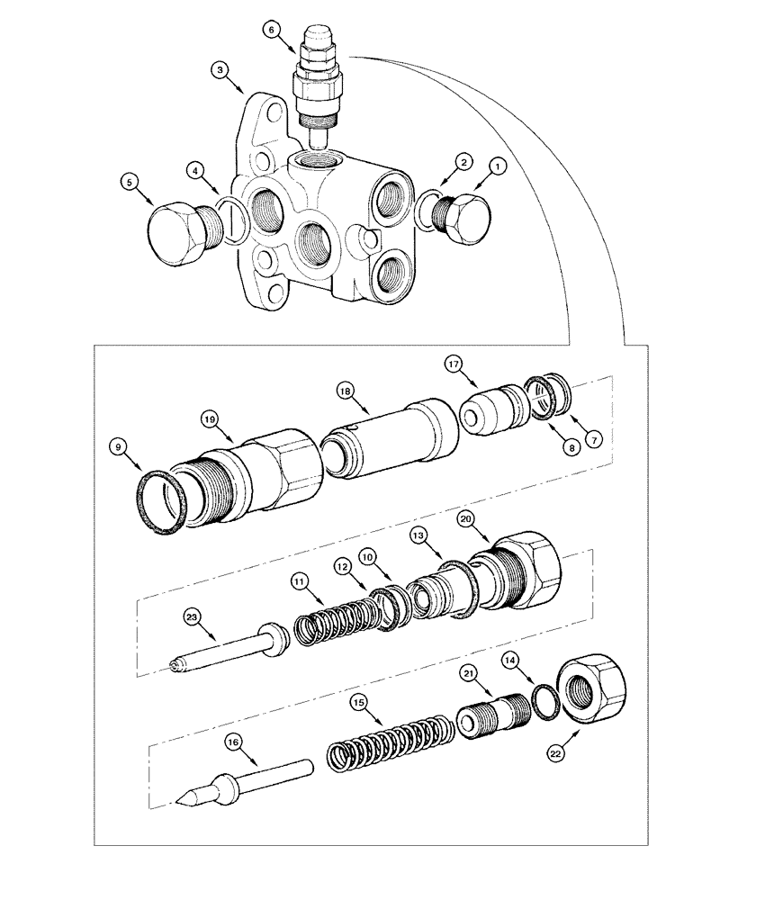 Схема запчастей Case 865 DHP - (8-082) - DISTRIBUTOR - INPUT VALVE (08) - HYDRAULICS