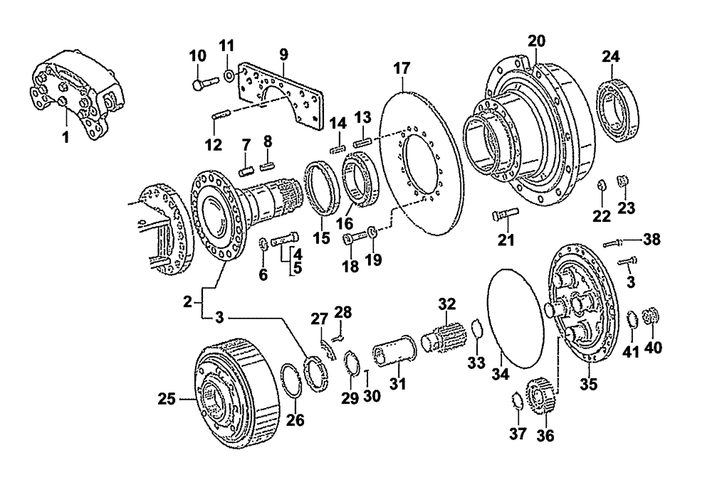 Схема запчастей Case 330 - (32A00010586[02]) - INTERMEDIATE AXLE - REDUCTION GEAR (87543879) (11) - AXLES/WHEELS