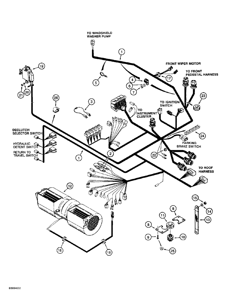 Схема запчастей Case 721B - (4-20) - MAIN CAB HARNESS, TRANSMISSION CONTROL (04) - ELECTRICAL SYSTEMS