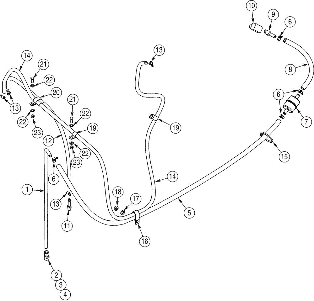 Схема запчастей Case 821C - (03-06) - FUEL LINES FILTER, IN-LINE FUEL (03) - FUEL SYSTEM