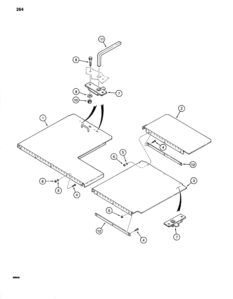 Схема запчастей Case 1280 - (264) - OPTIONAL SECURITY COVERS (05) - UPPERSTRUCTURE CHASSIS