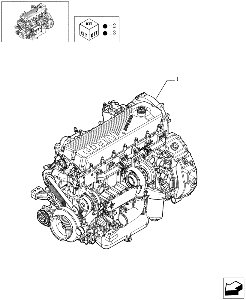 Схема запчастей Case F2CE9684D E001 - (0.02.1[01]) - ENGINE ASSY (504160466) 