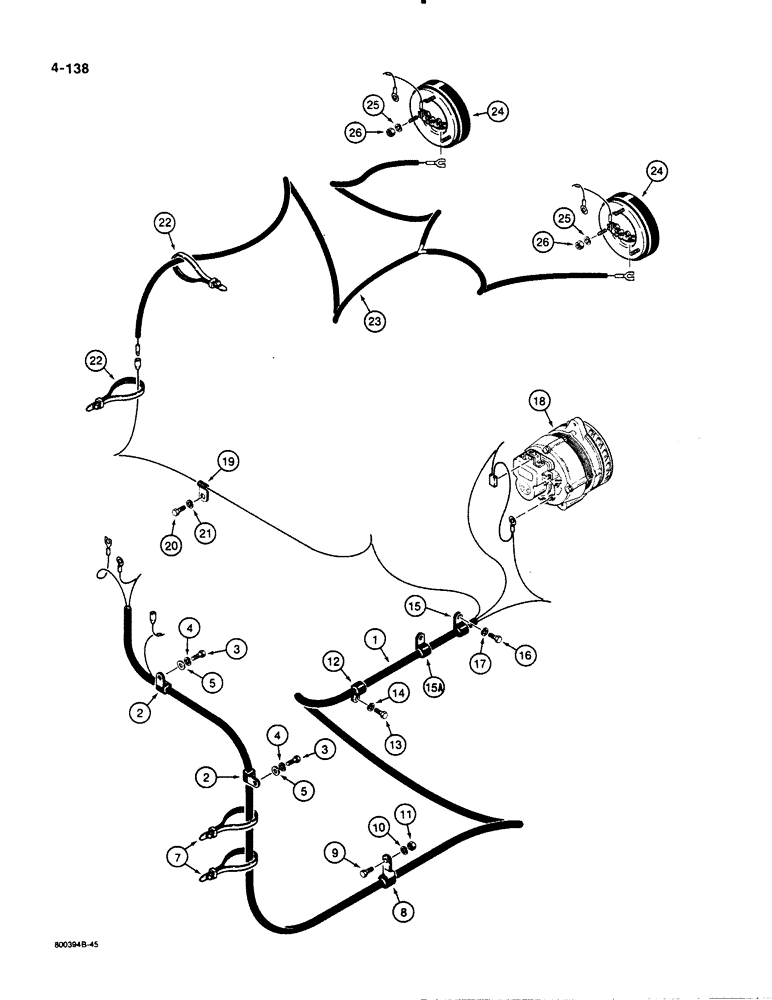 Схема запчастей Case 1455B - (4-138) - FRONT HARNESS AND CONNECTIONS (04) - ELECTRICAL SYSTEMS