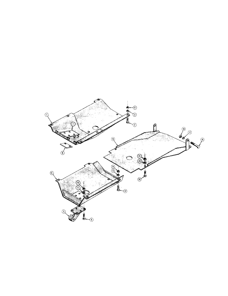 Схема запчастей Case 310 - (090) - PULL HOOK, CRANKCASE GUARD, AND TRANSMISSION GUARD, FRONT (05) - UPPERSTRUCTURE CHASSIS