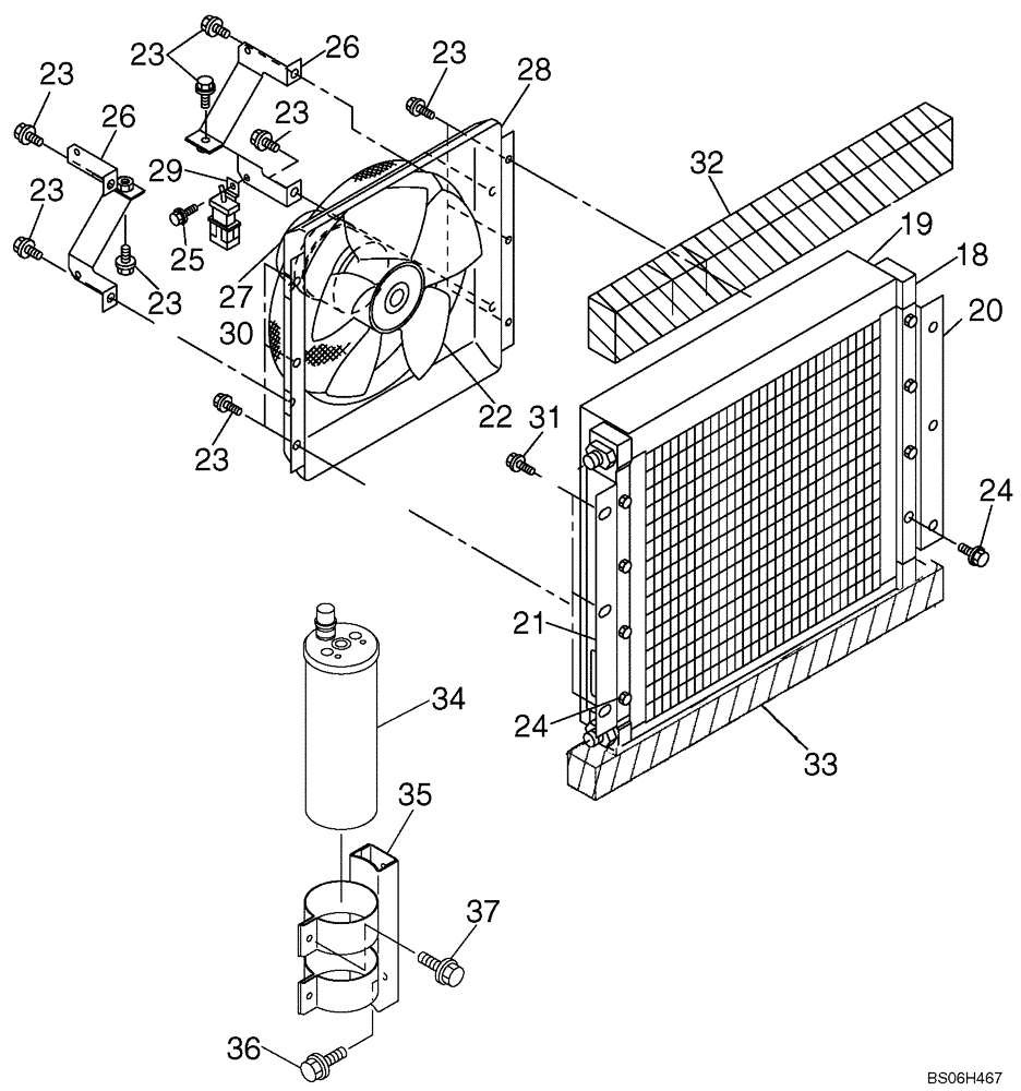 Схема запчастей Case CX460 - (09-27) - CAB - AIR CONDITIONING (09) - CHASSIS/ATTACHMENTS