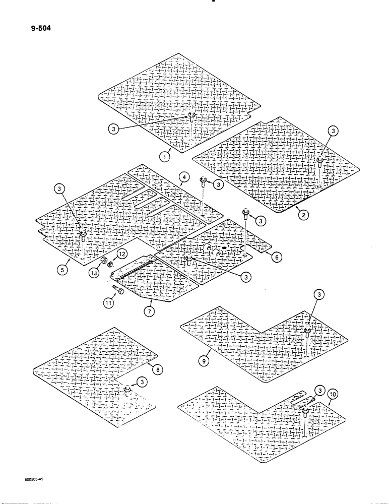 Схема запчастей Case 1450B - (9-504) - FLOOR PLATES (09) - CHASSIS/ATTACHMENTS