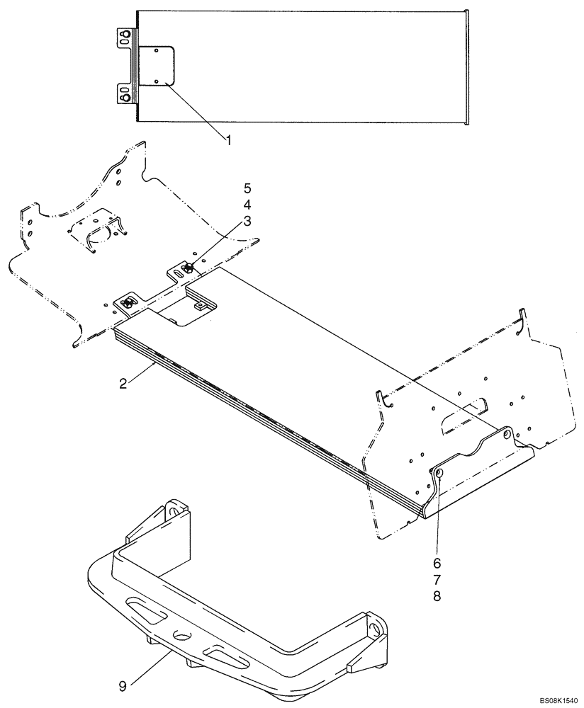 Схема запчастей Case 445 - (09-60) - COUNTERWEIGHTS - DRAWBAR (09) - CHASSIS