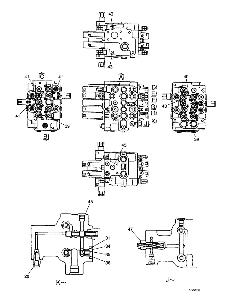 Схема запчастей Case 9007B - (8-072) - CONTROL VALVE (08) - HYDRAULICS