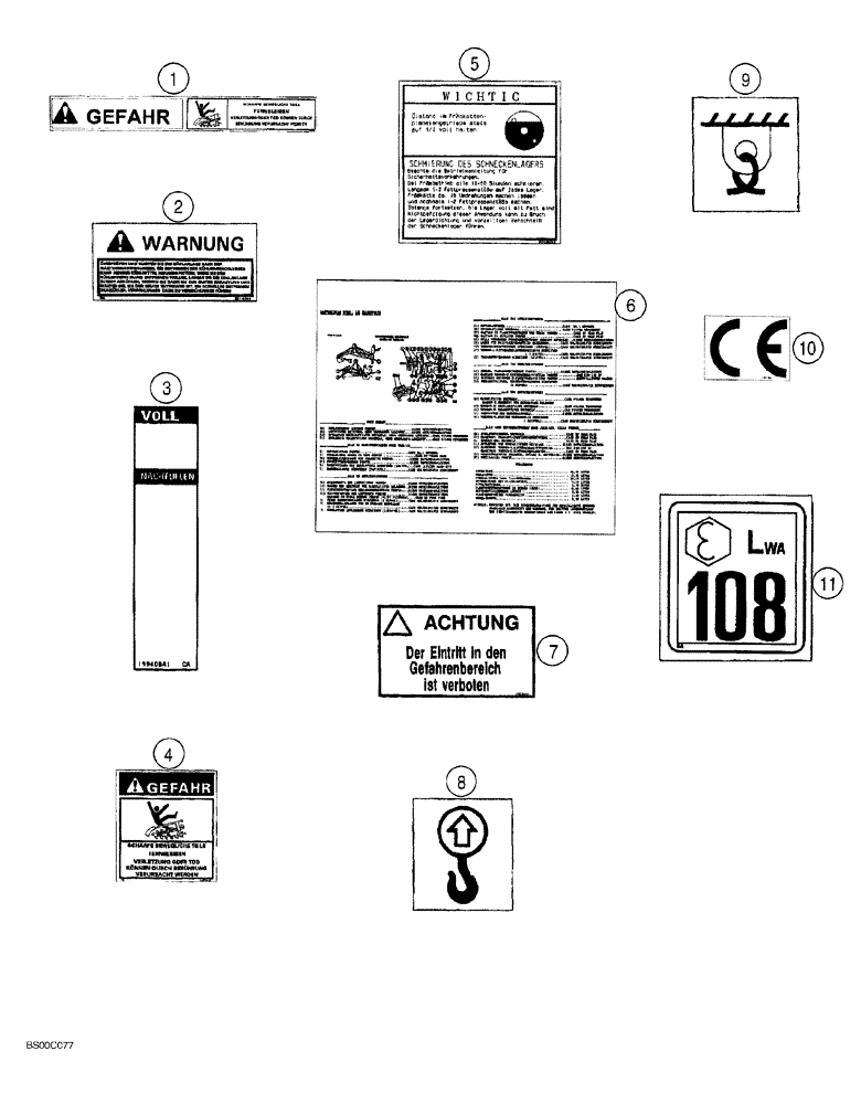 Схема запчастей Case 560 - (09-23A) - DECALS - GERMAN (560 TRENCHER) (09) - CHASSIS/ATTACHMENTS