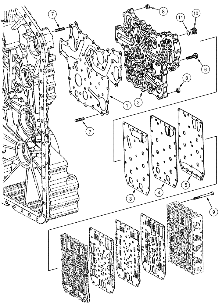 Схема запчастей Case 621C - (06-048) - TRANSMISSION VALVE PLATES (06) - POWER TRAIN