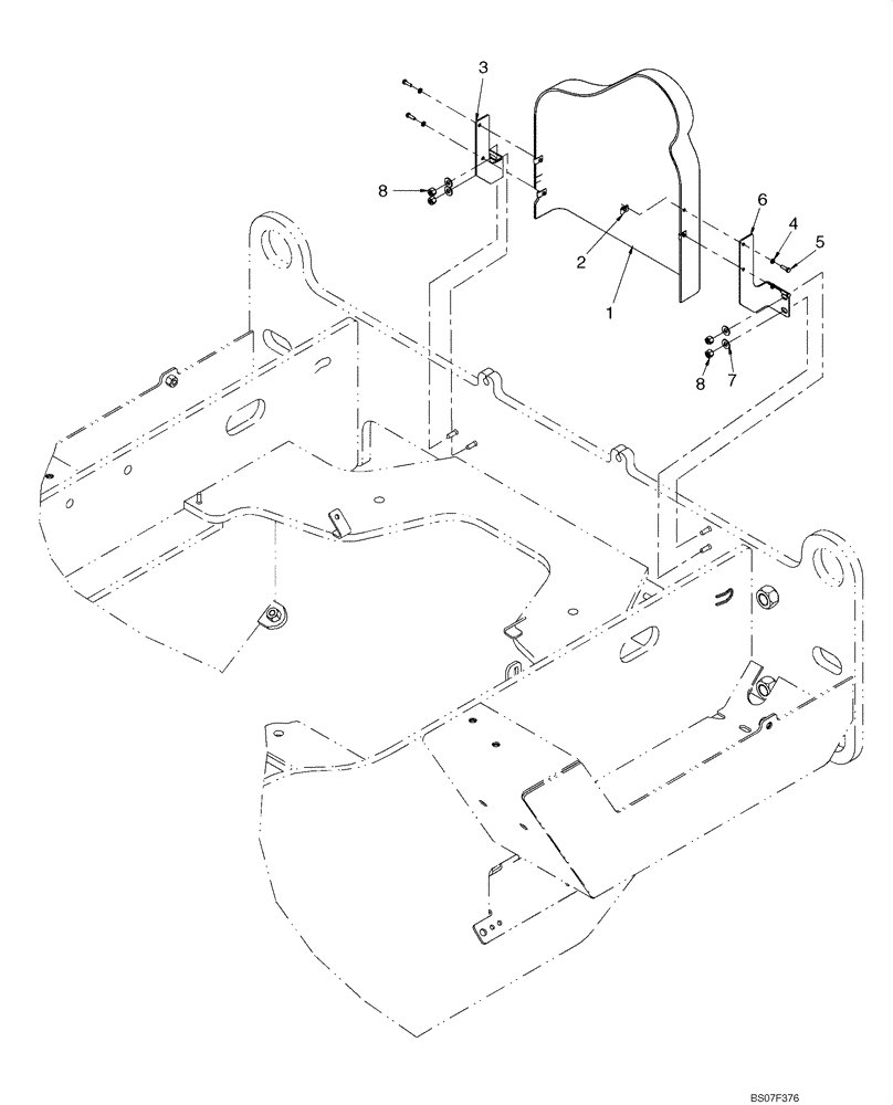 Схема запчастей Case 621E - (09-39) - COVERS - DRIVE BELT (WITH AIR CONDITIONING) (09) - CHASSIS