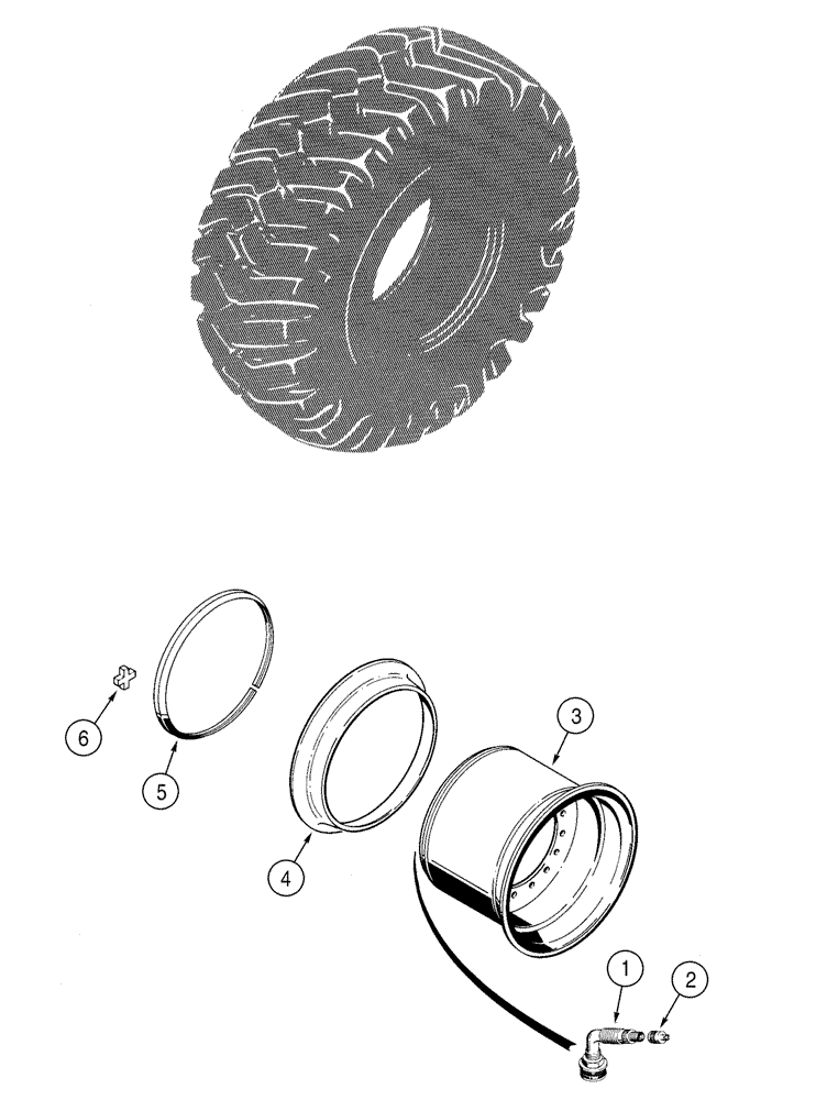 Схема запчастей Case 821C - (06-45) - WHEELS (06) - POWER TRAIN