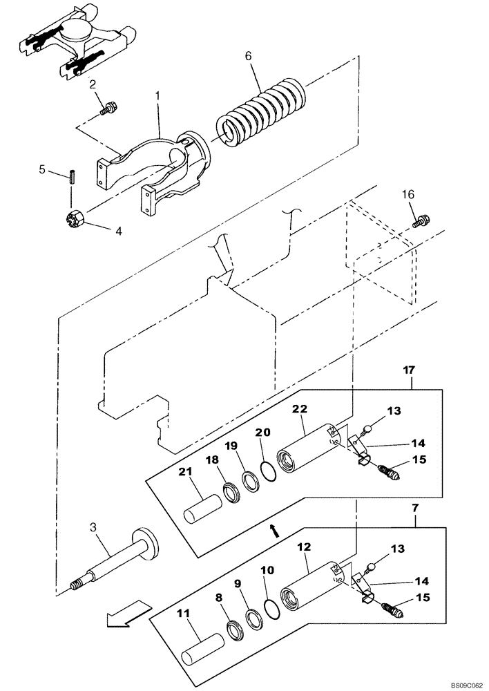 Схема запчастей Case CX210BLR - (05-08) - TRACK - ADJUSTER (11) - TRACKS/STEERING