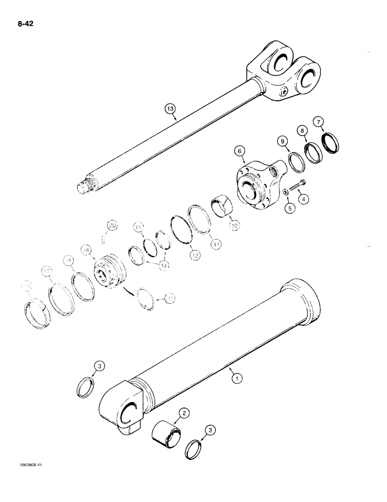 Схема запчастей Case 721 - (8-42) - LIFT CYLINDERS (08) - HYDRAULICS