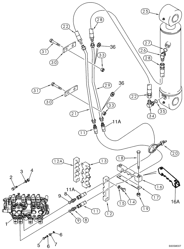 Схема запчастей Case 590SM - (08-11) - HYDRAULICS - CYLINDER, BACKHOE DIPPER (08) - HYDRAULICS