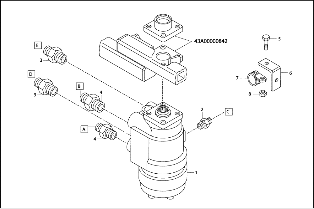 Схема запчастей Case 327B - (43A00000854[001]) - MOTOR INSTAL, STEERING (87557409) (09) - Implement / Hydraulics / Frame / Brakes