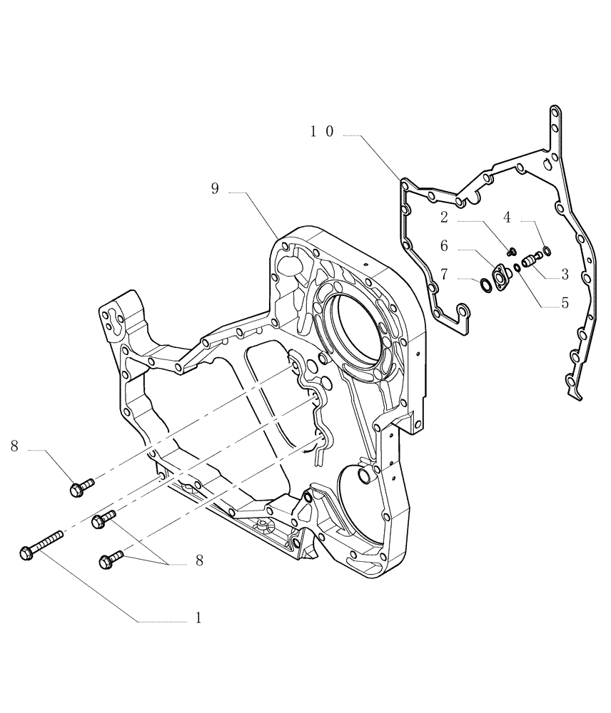 Схема запчастей Case 1850K - (0.043[03]) - CRANKCASE COVERS (01) - ENGINE